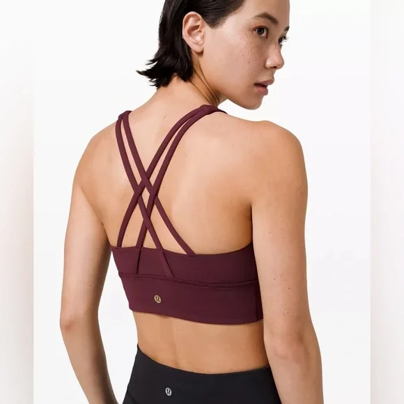 SOLDLululemonRARE NWOT💎Energy Bra High-Neck Longline✨Lunar New Year Cassis✨sz 4 - Picture 2 of 16